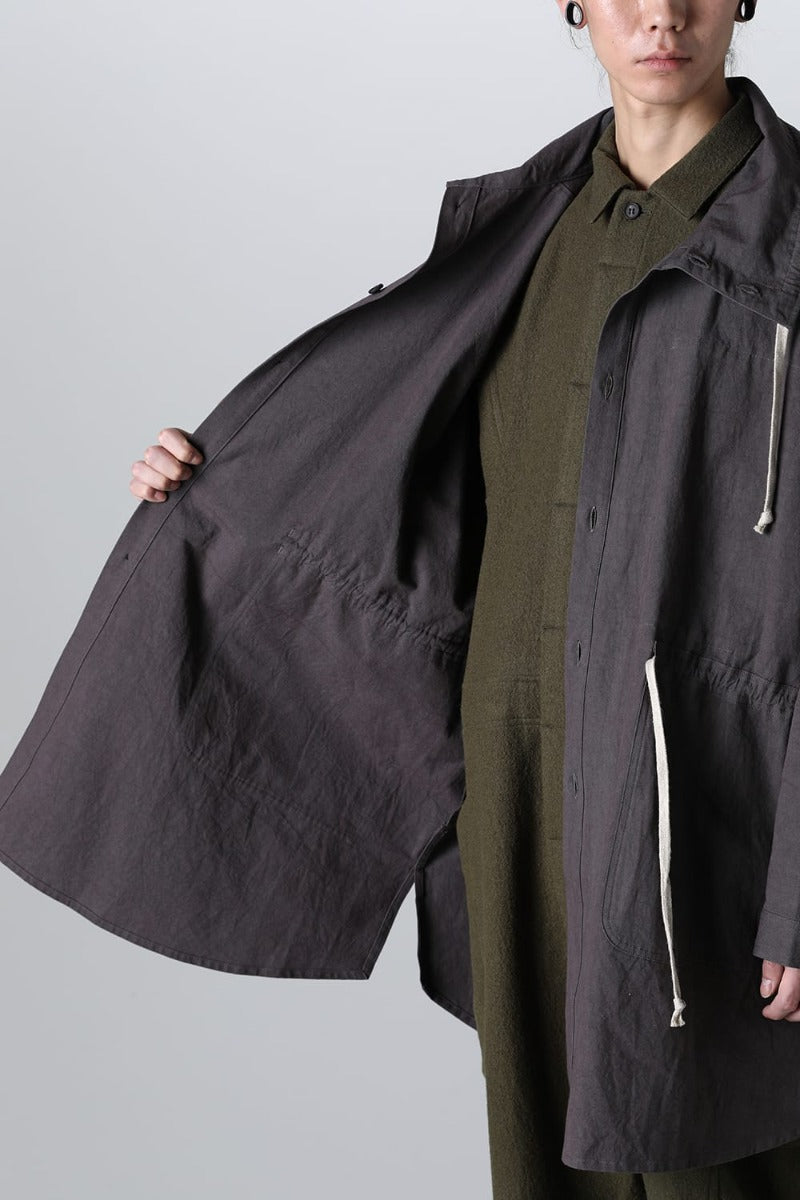 PARKA JACKET Dense Dobby Cloth Eggplant Grey