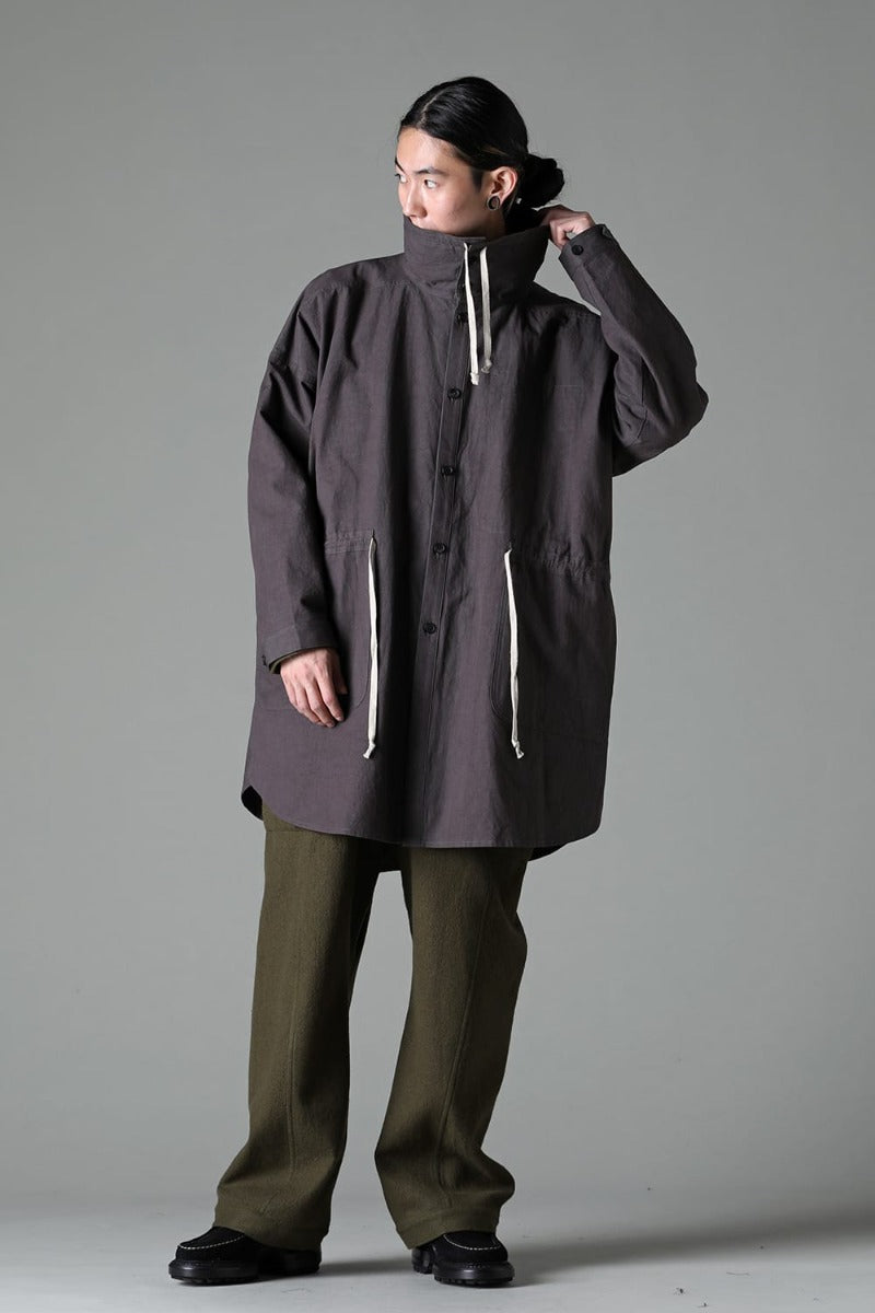 PARKA JACKET Dense Dobby Cloth Eggplant Grey