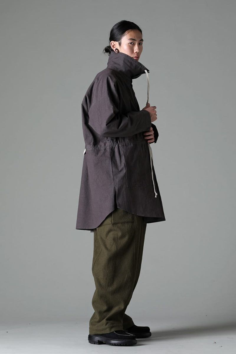 PARKA JACKET Dense Dobby Cloth Eggplant Grey