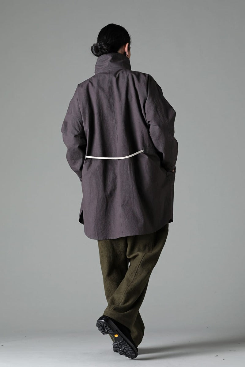 PARKA JACKET Dense Dobby Cloth Eggplant Grey