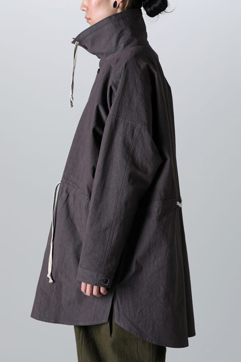 PARKA JACKET Dense Dobby Cloth Eggplant Grey