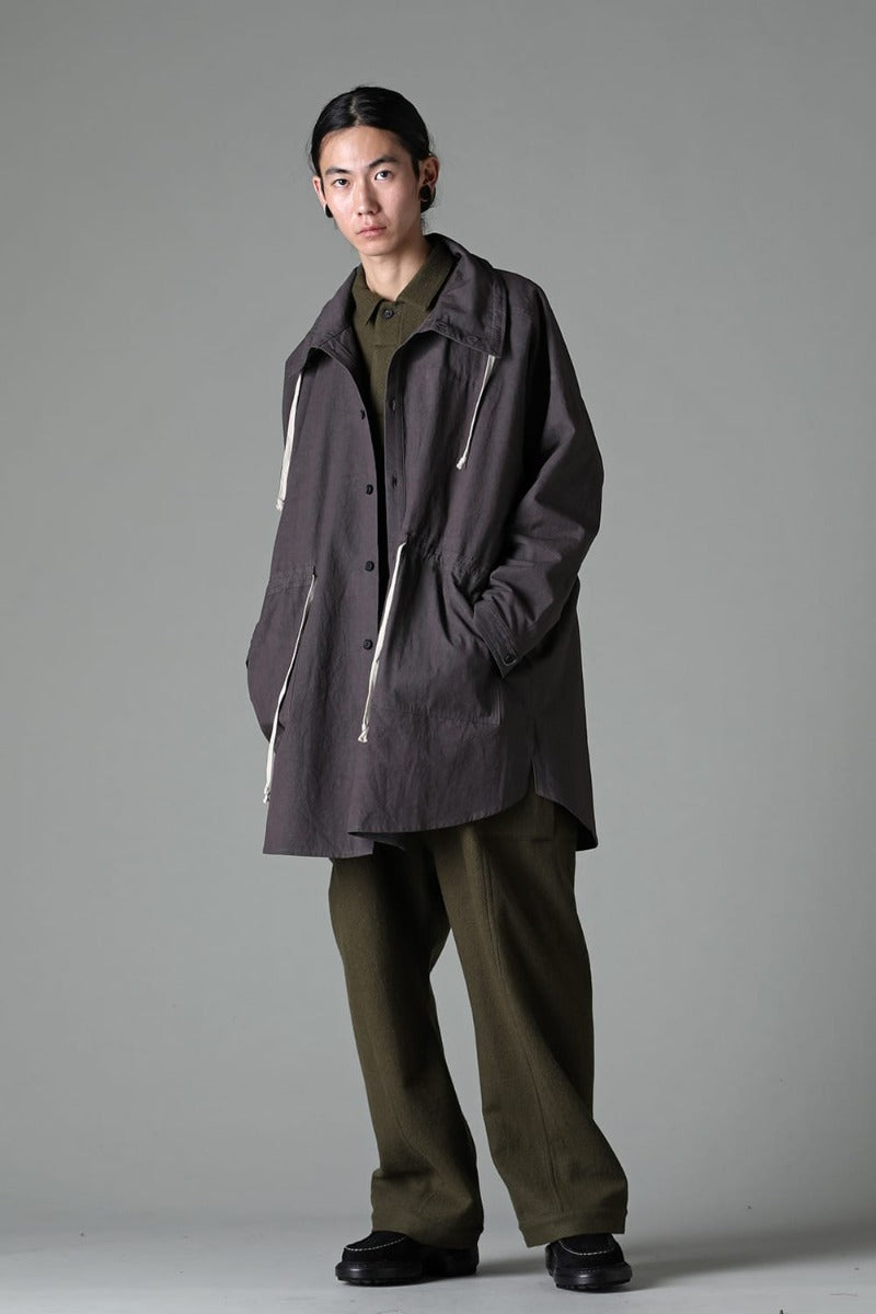 PARKA JACKET Dense Dobby Cloth Eggplant Grey