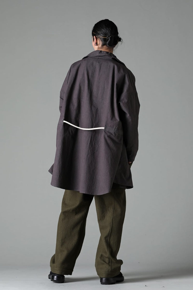 PARKA JACKET Dense Dobby Cloth Eggplant Grey