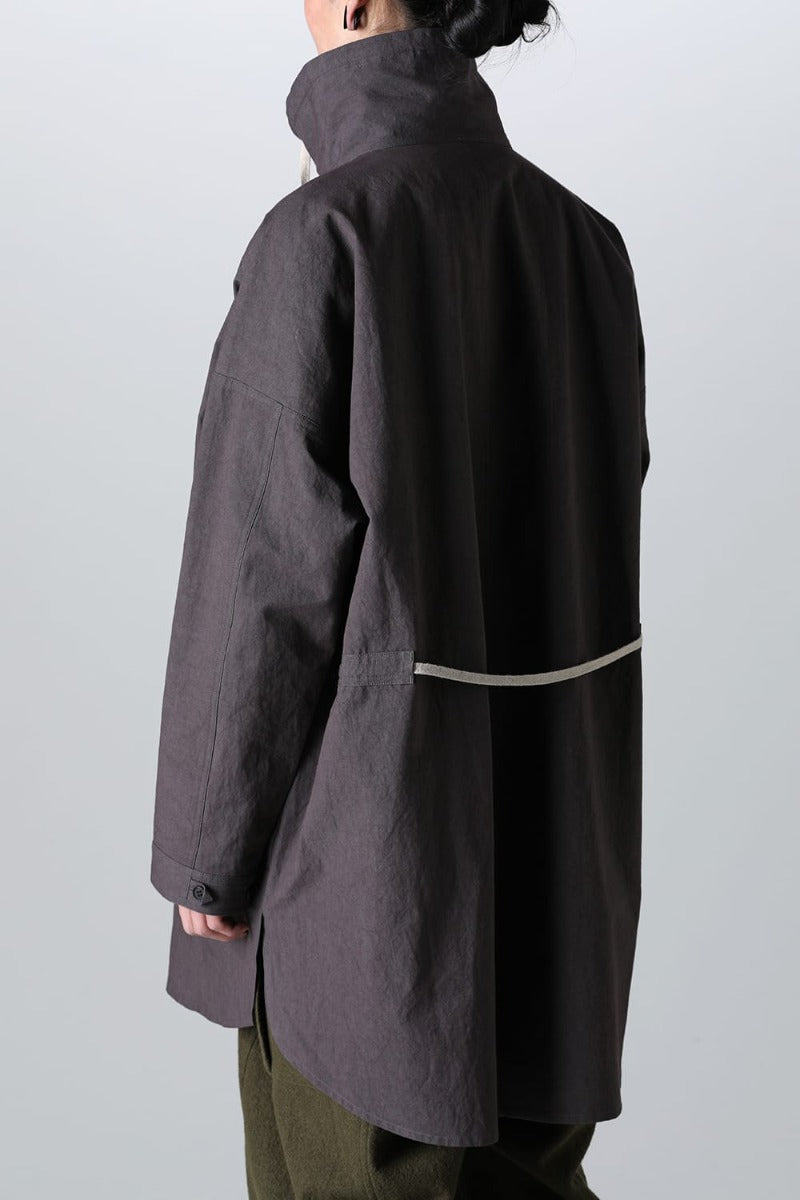 PARKA JACKET Dense Dobby Cloth Eggplant Grey