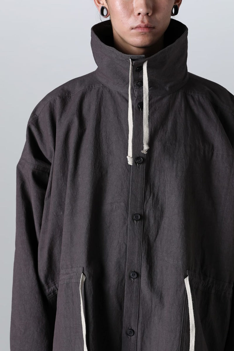 PARKA JACKET Dense Dobby Cloth Eggplant Grey