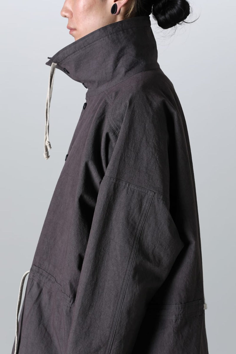 PARKA JACKET Dense Dobby Cloth Eggplant Grey