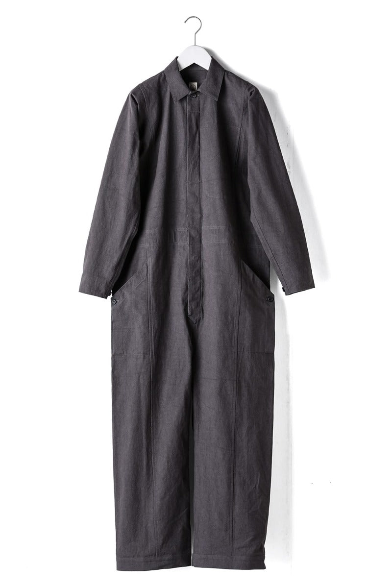 JUMPSUIT Dense Dobby Cloth Eggplant Grey