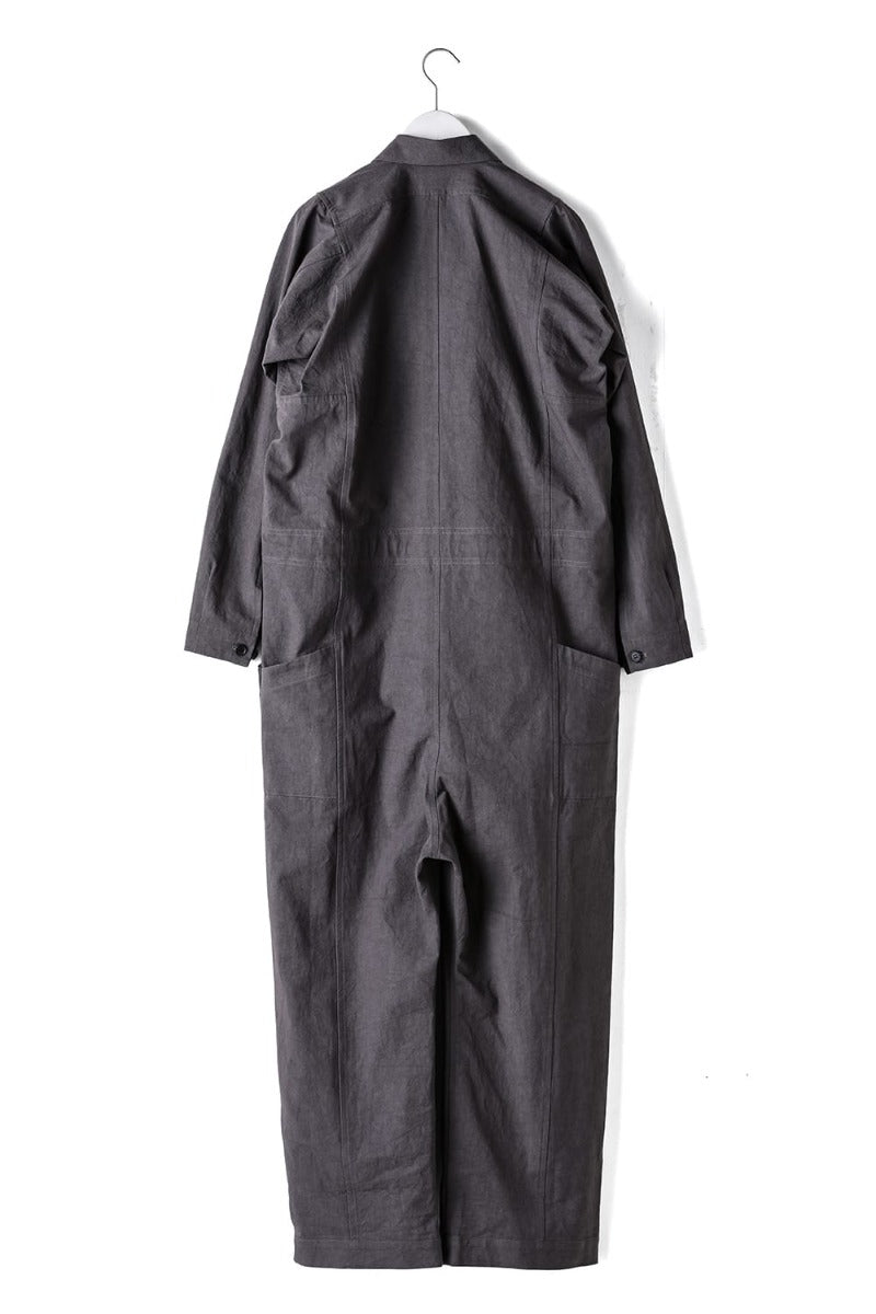 JUMPSUIT Dense Dobby Cloth Eggplant Grey