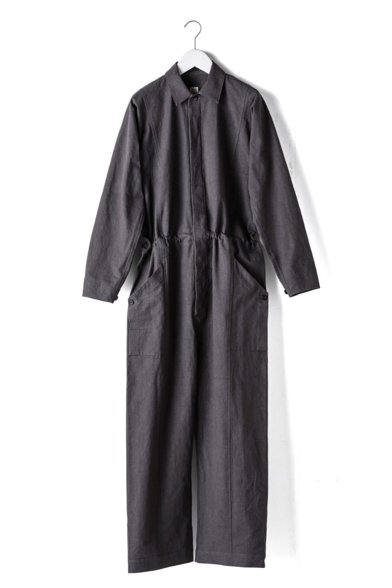 JUMPSUIT Dense Dobby Cloth Eggplant Grey