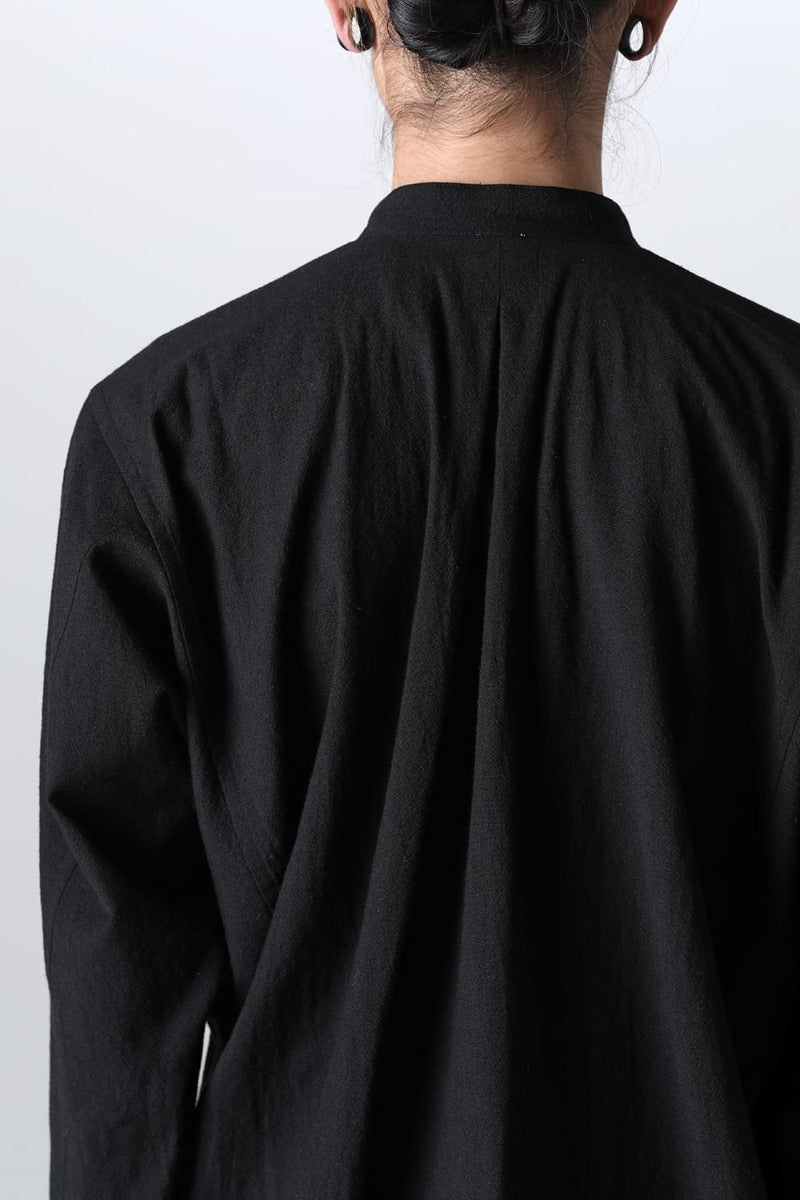 BASIC SHIRT  Wool Cotton Linen Shirting Black