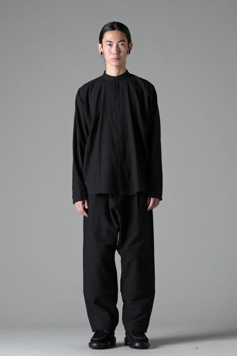 BASIC SHIRT  Wool Cotton Linen Shirting Black