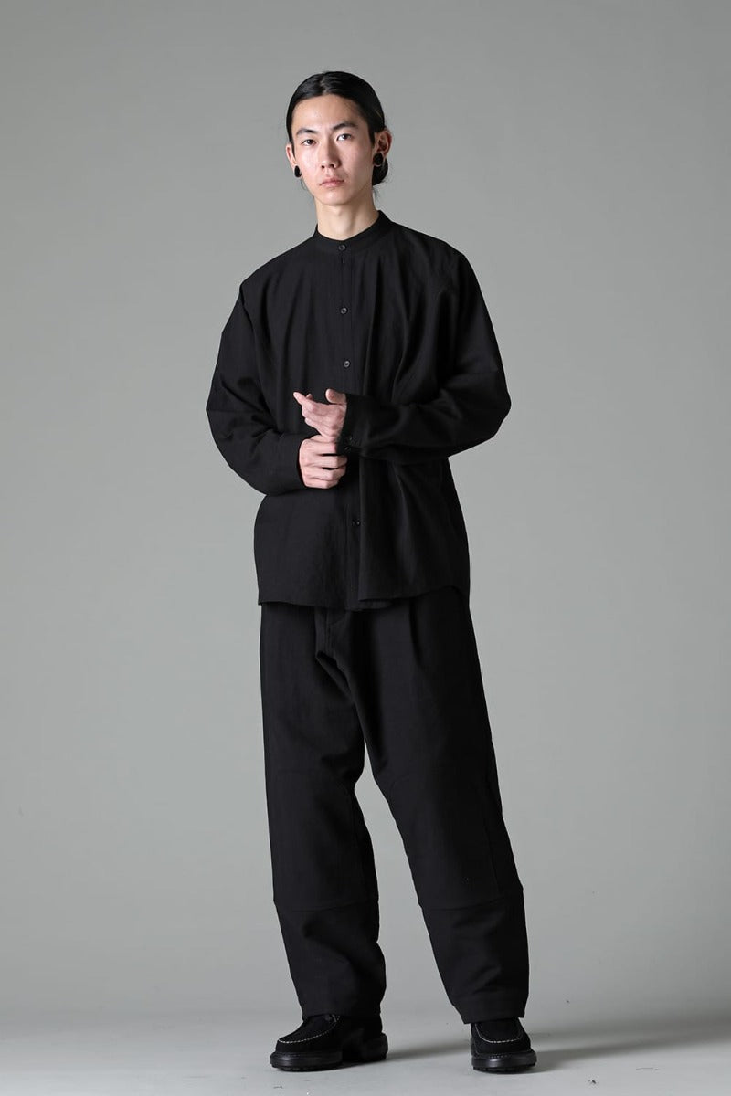 BASIC SHIRT  Wool Cotton Linen Shirting Black