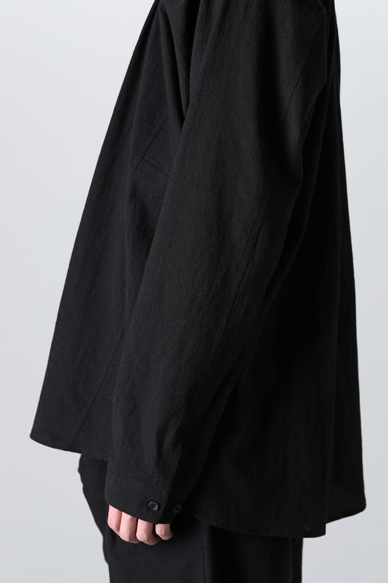 BASIC SHIRT  Wool Cotton Linen Shirting Black