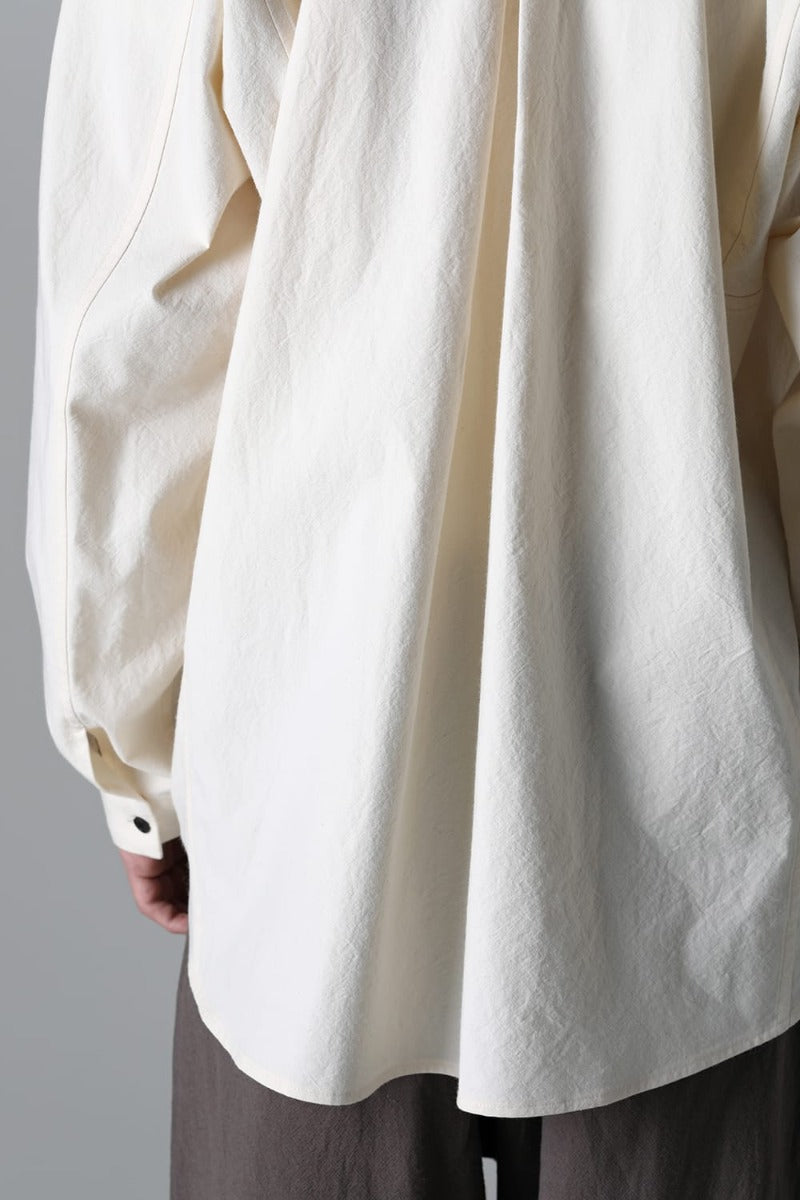 BASIC SHIRT Wrinkled Cotton Cloth Kinari