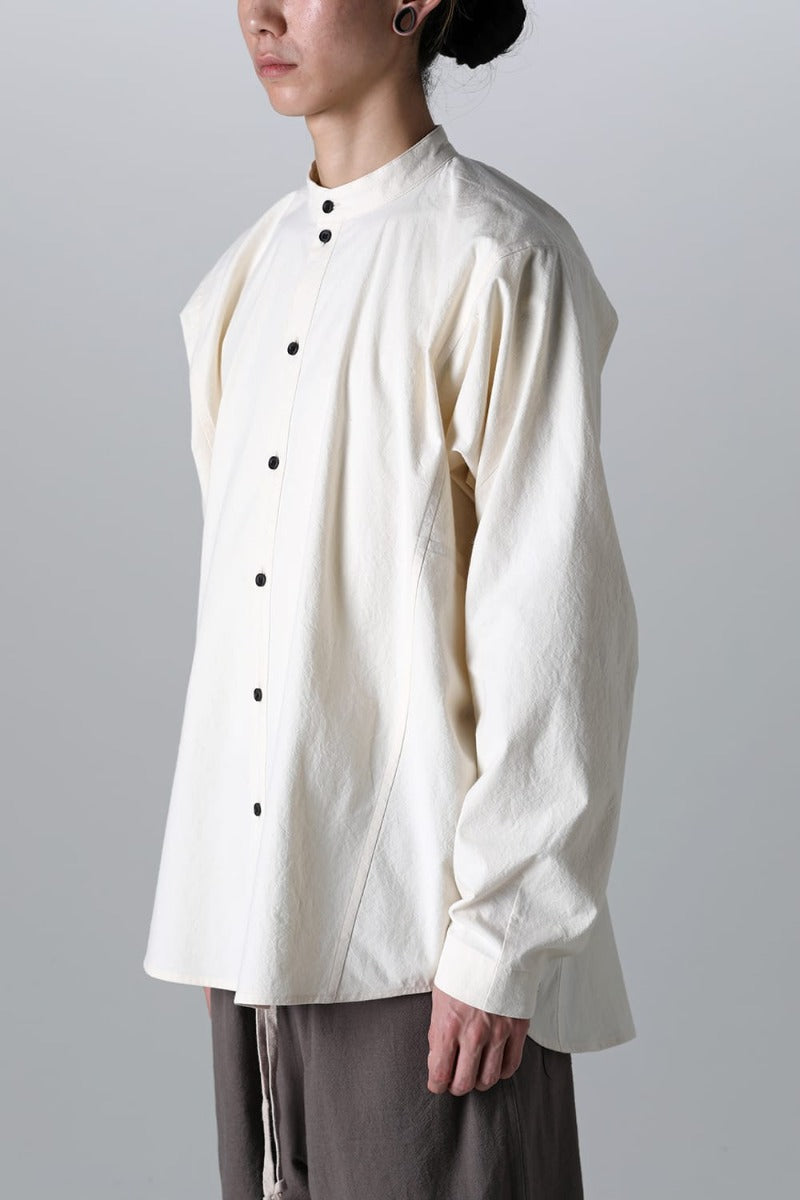 BASIC SHIRT Wrinkled Cotton Cloth Kinari