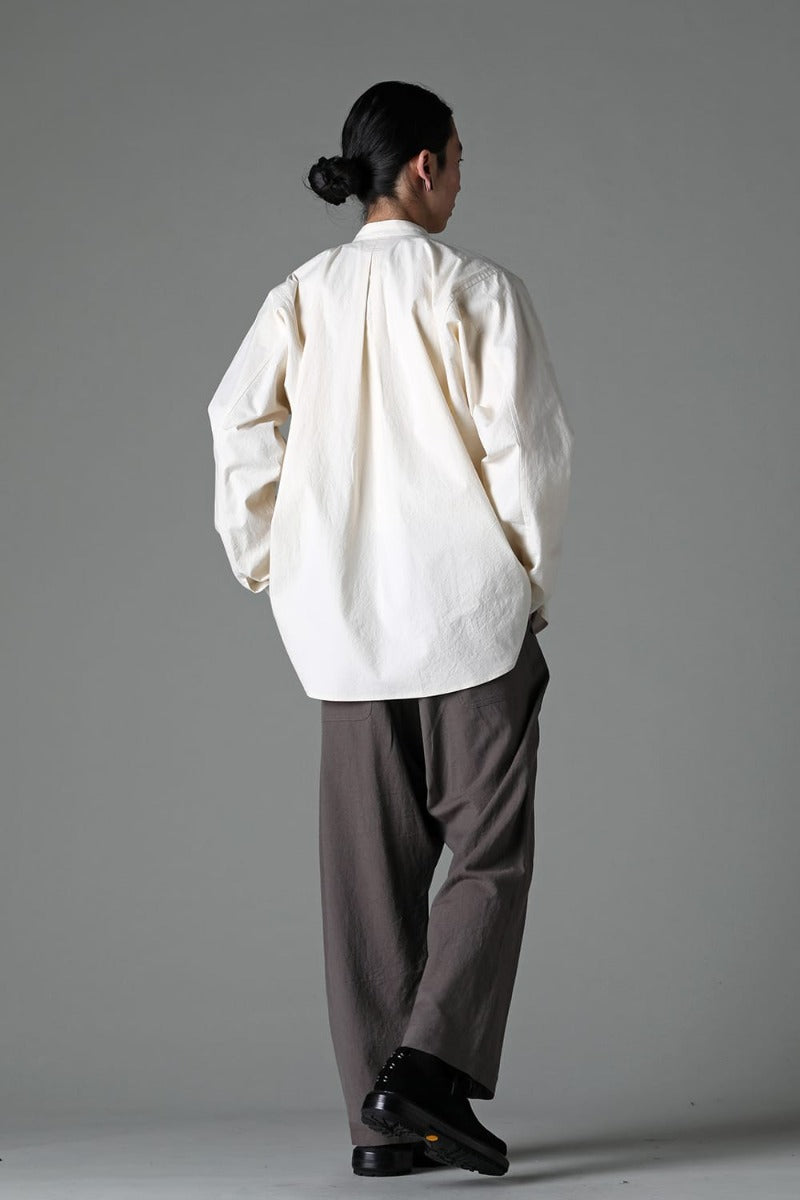 BASIC SHIRT Wrinkled Cotton Cloth Kinari