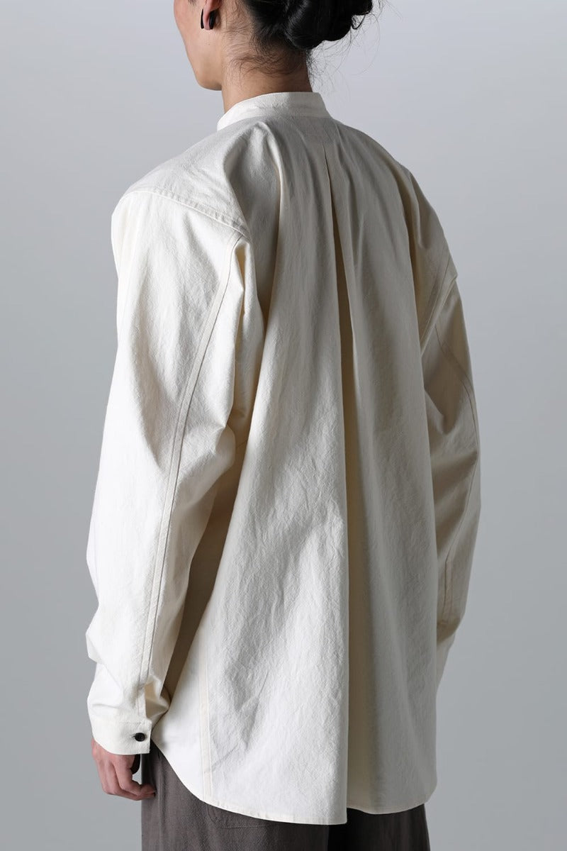 BASIC SHIRT Wrinkled Cotton Cloth Kinari