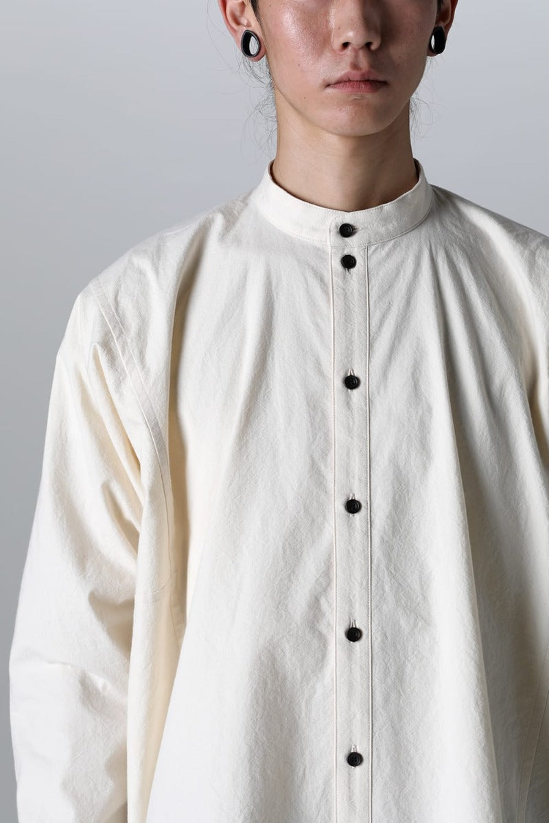 BASIC SHIRT Wrinkled Cotton Cloth Kinari