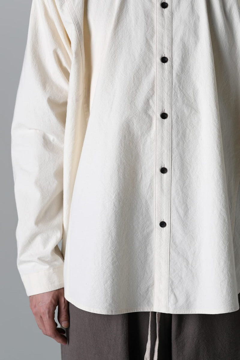 BASIC SHIRT Wrinkled Cotton Cloth Kinari