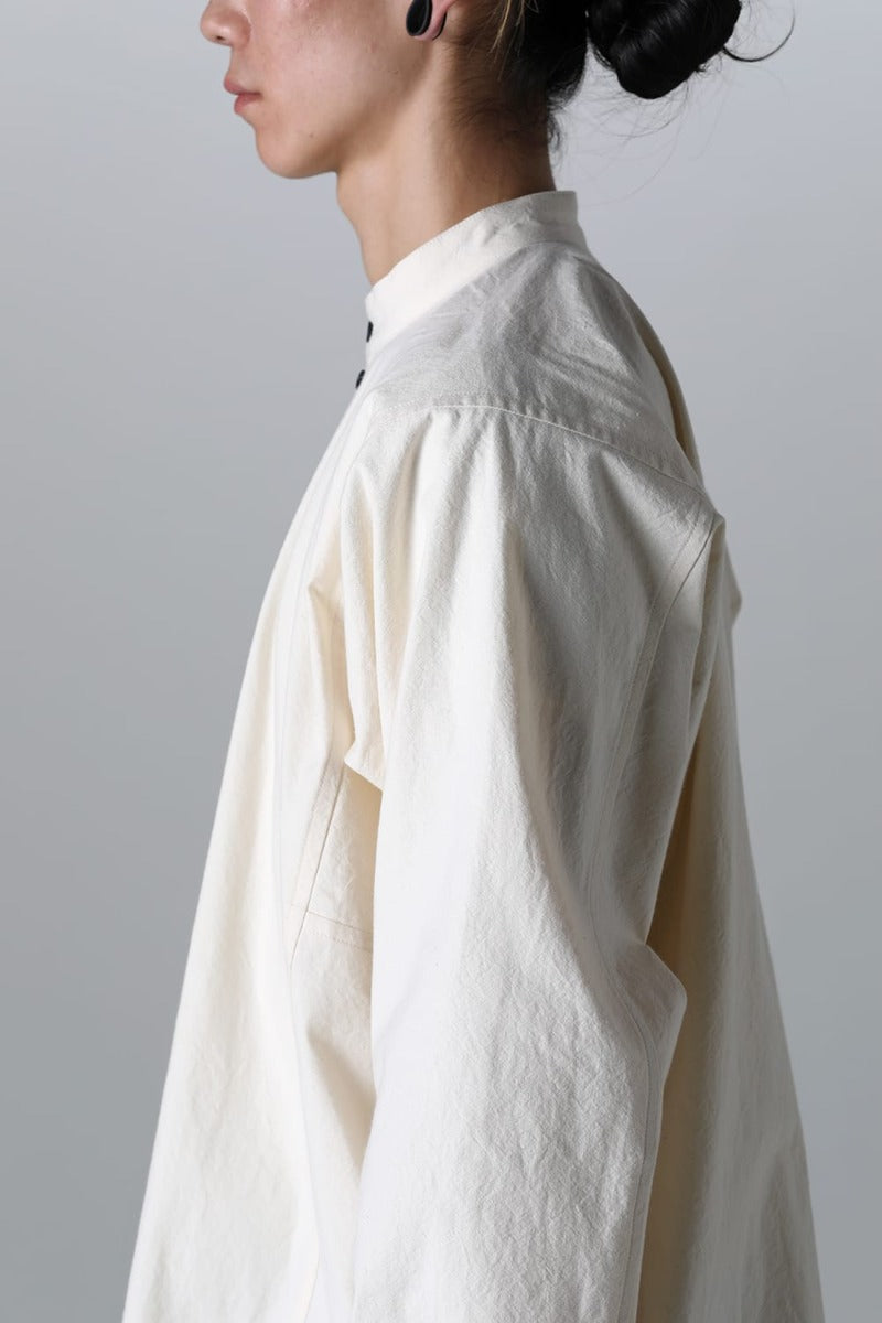 BASIC SHIRT Wrinkled Cotton Cloth Kinari