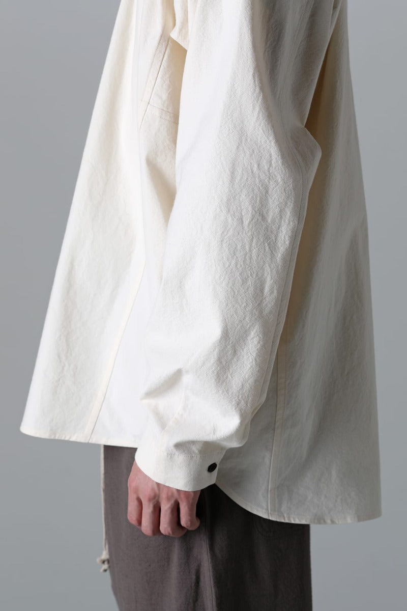 BASIC SHIRT Wrinkled Cotton Cloth Kinari