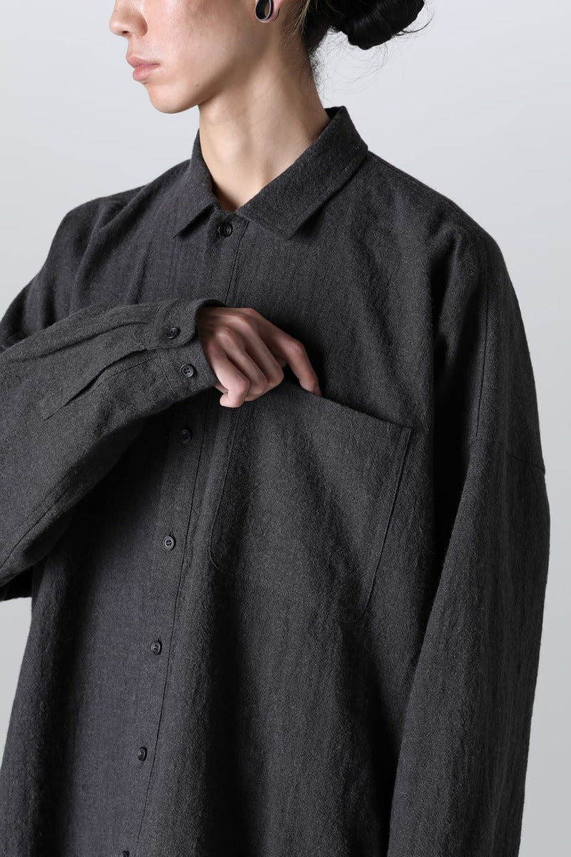 BOMBER SHIRT Boiled Cloth  Warm Anthracite