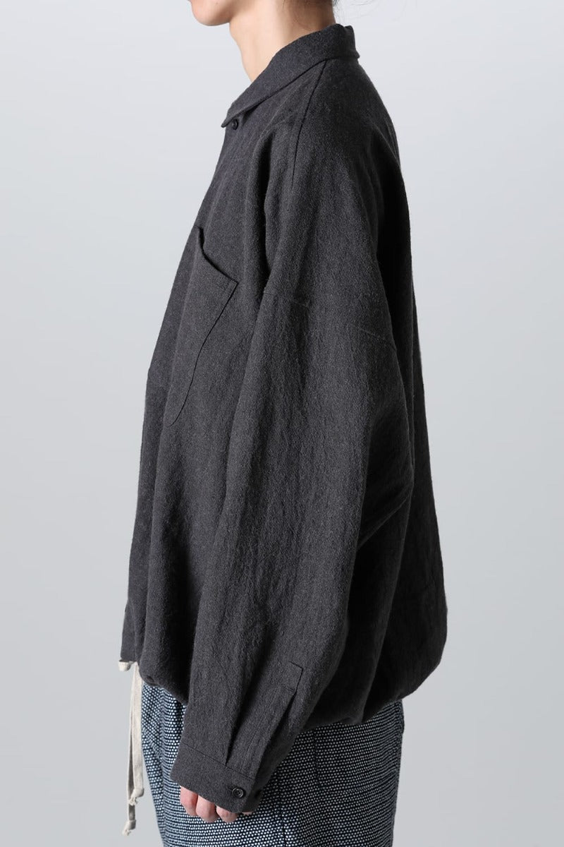 BOMBER SHIRT Boiled Cloth  Warm Anthracite