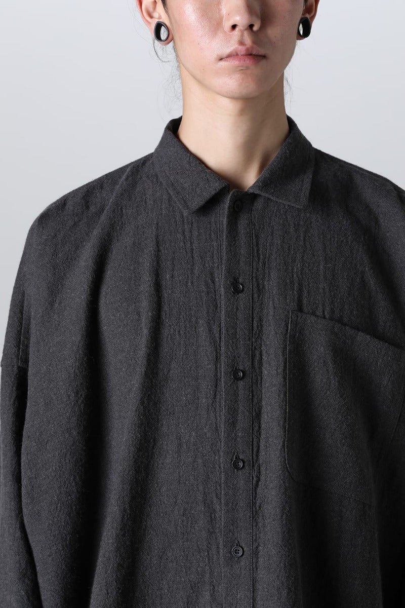 BOMBER SHIRT Boiled Cloth  Warm Anthracite