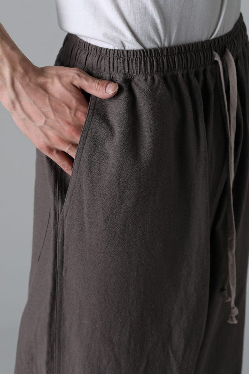 JOGGING TROUSERS Wool Cotton Linen Shirting   Warm Grey