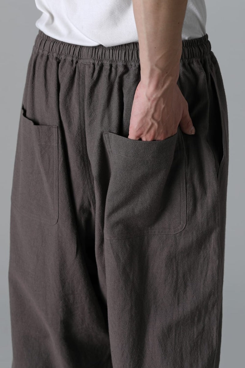 JOGGING TROUSERS Wool Cotton Linen Shirting   Warm Grey