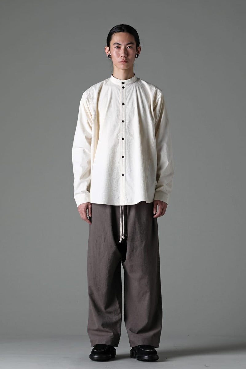 JOGGING TROUSERS Wool Cotton Linen Shirting   Warm Grey