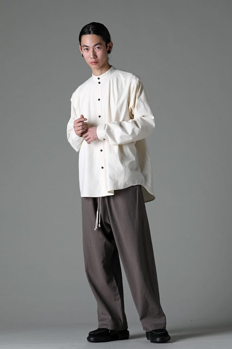 JOGGING TROUSERS Wool Cotton Linen Shirting   Warm Grey