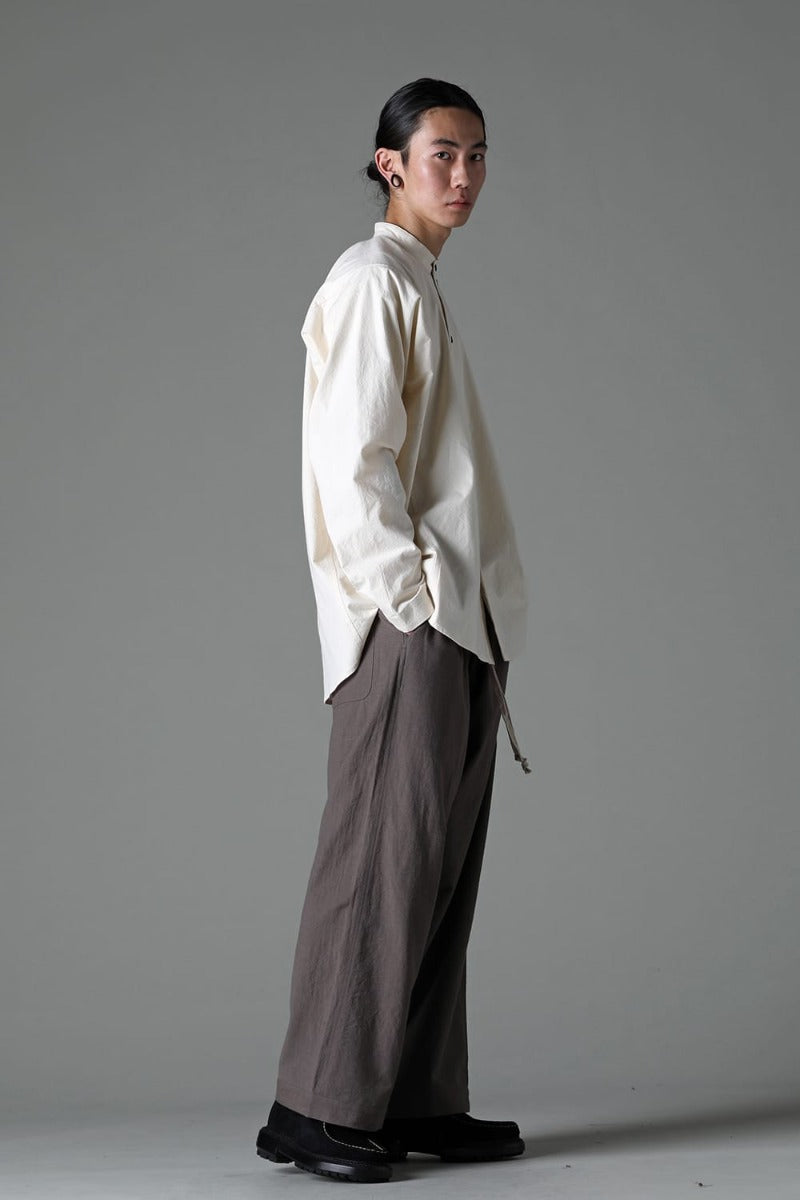 JOGGING TROUSERS Wool Cotton Linen Shirting   Warm Grey
