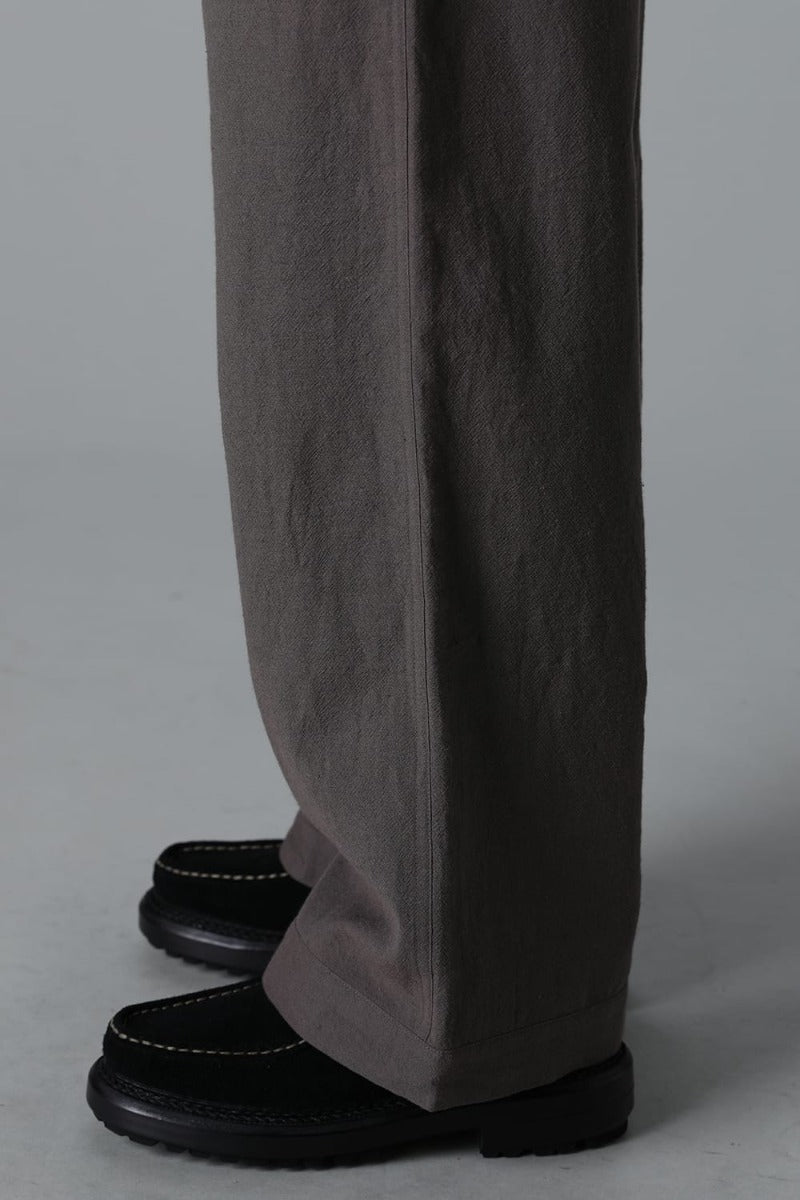 JOGGING TROUSERS Wool Cotton Linen Shirting   Warm Grey