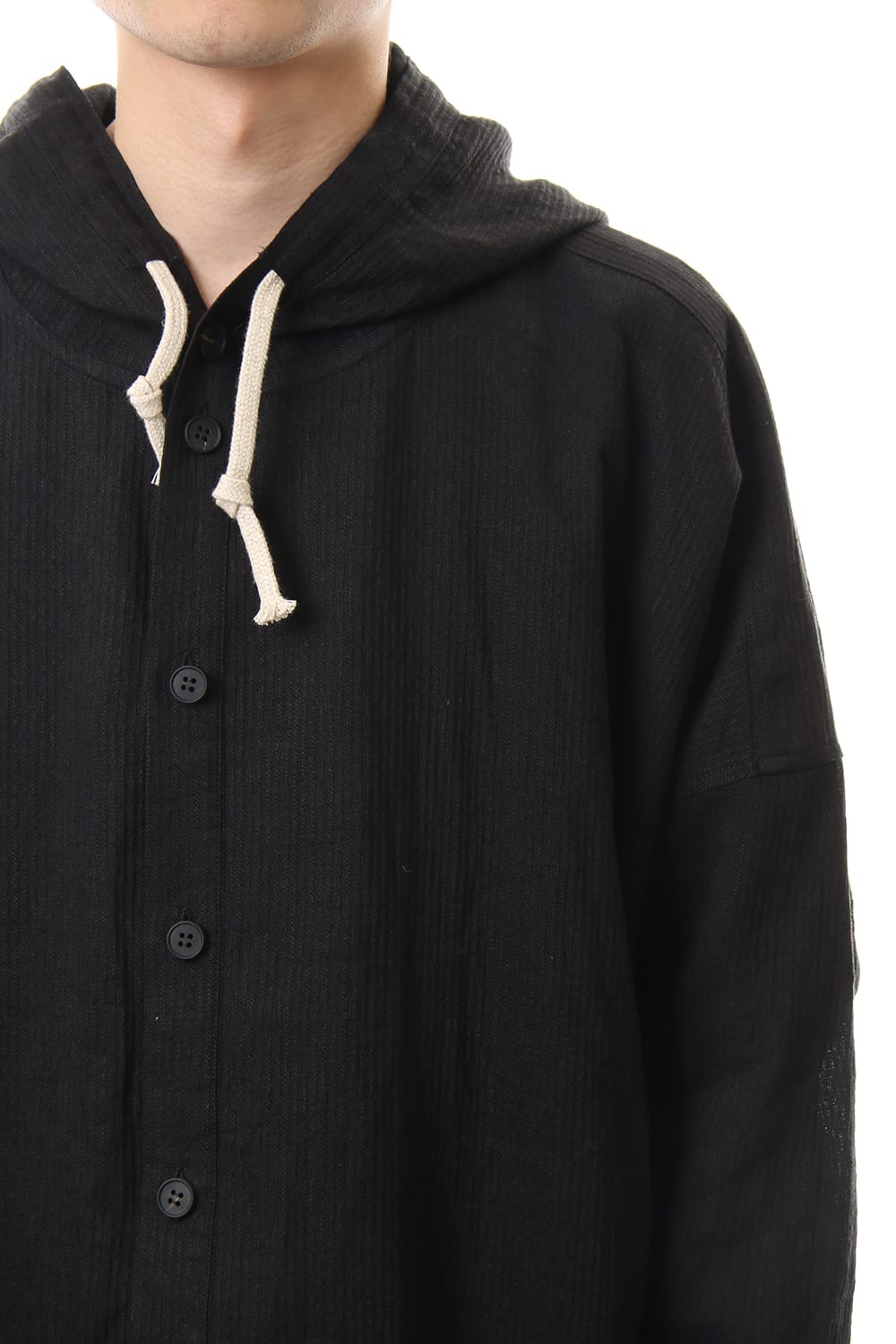 Stripe linen Hooded Shirts Jacket