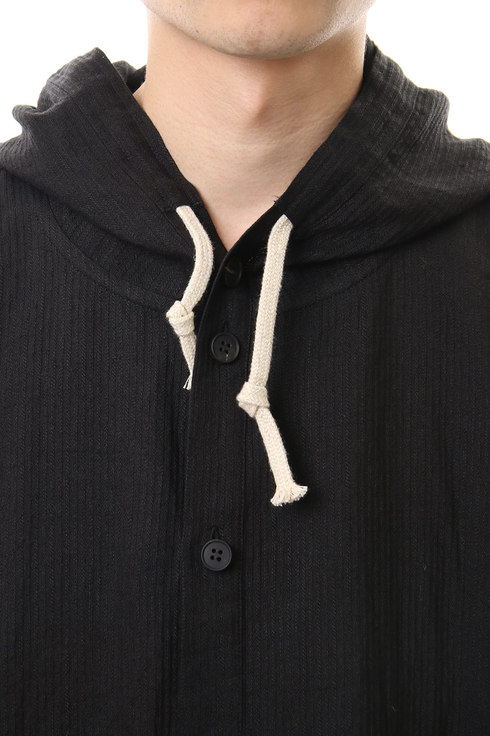 Stripe linen Hooded Shirts Jacket