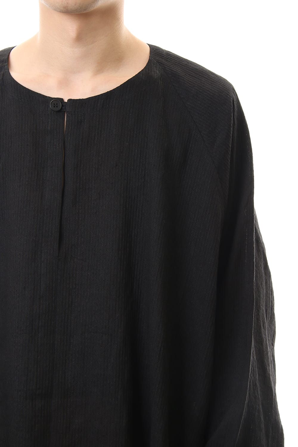 Stripe linen LS Wide fit Tunic Dark