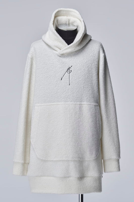 Recycled Pile Loose Hoodie White