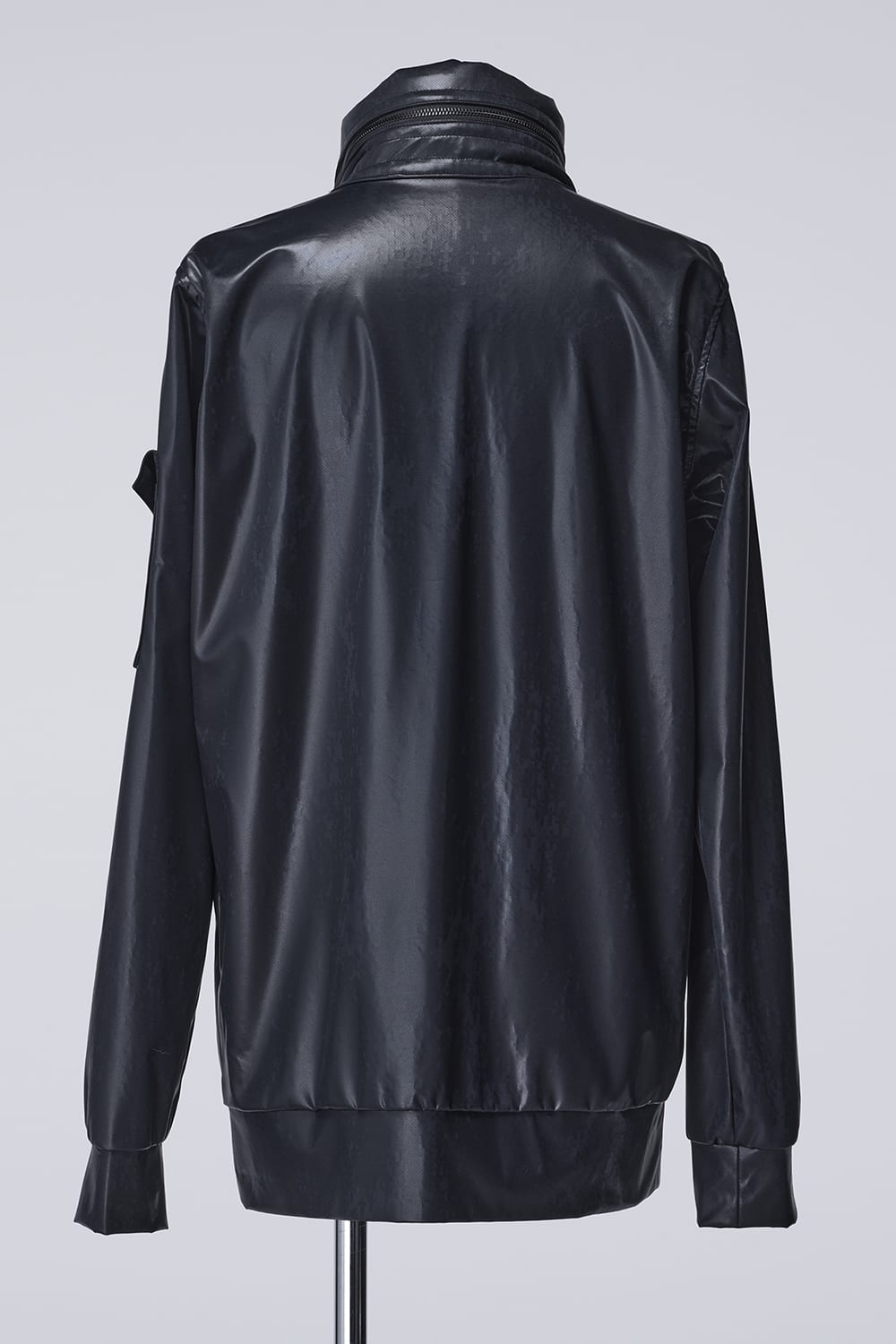 Cross Dot Wet Print Stand Collar Zip Blouson