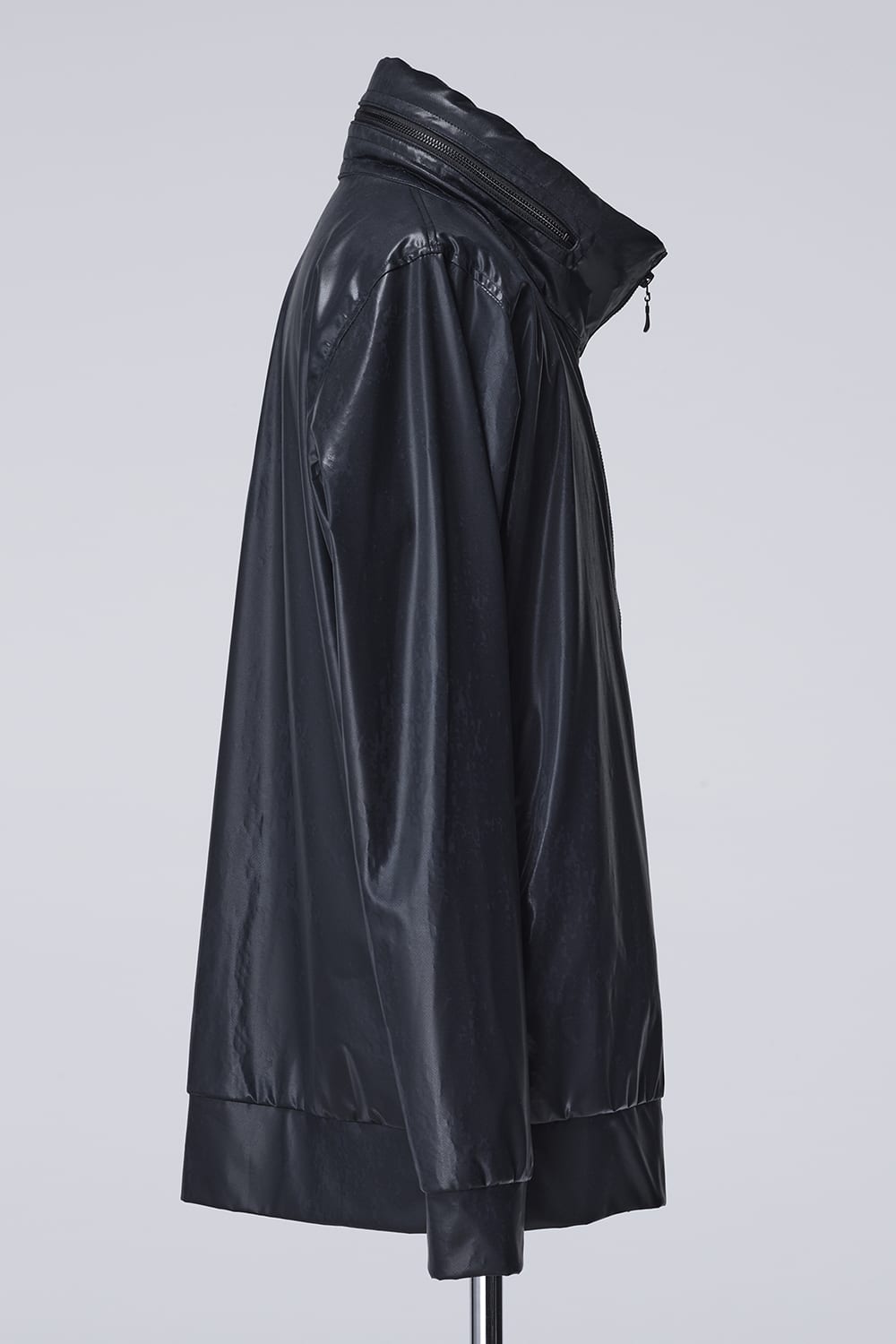 Cross Dot Wet Print Stand Collar Zip Blouson