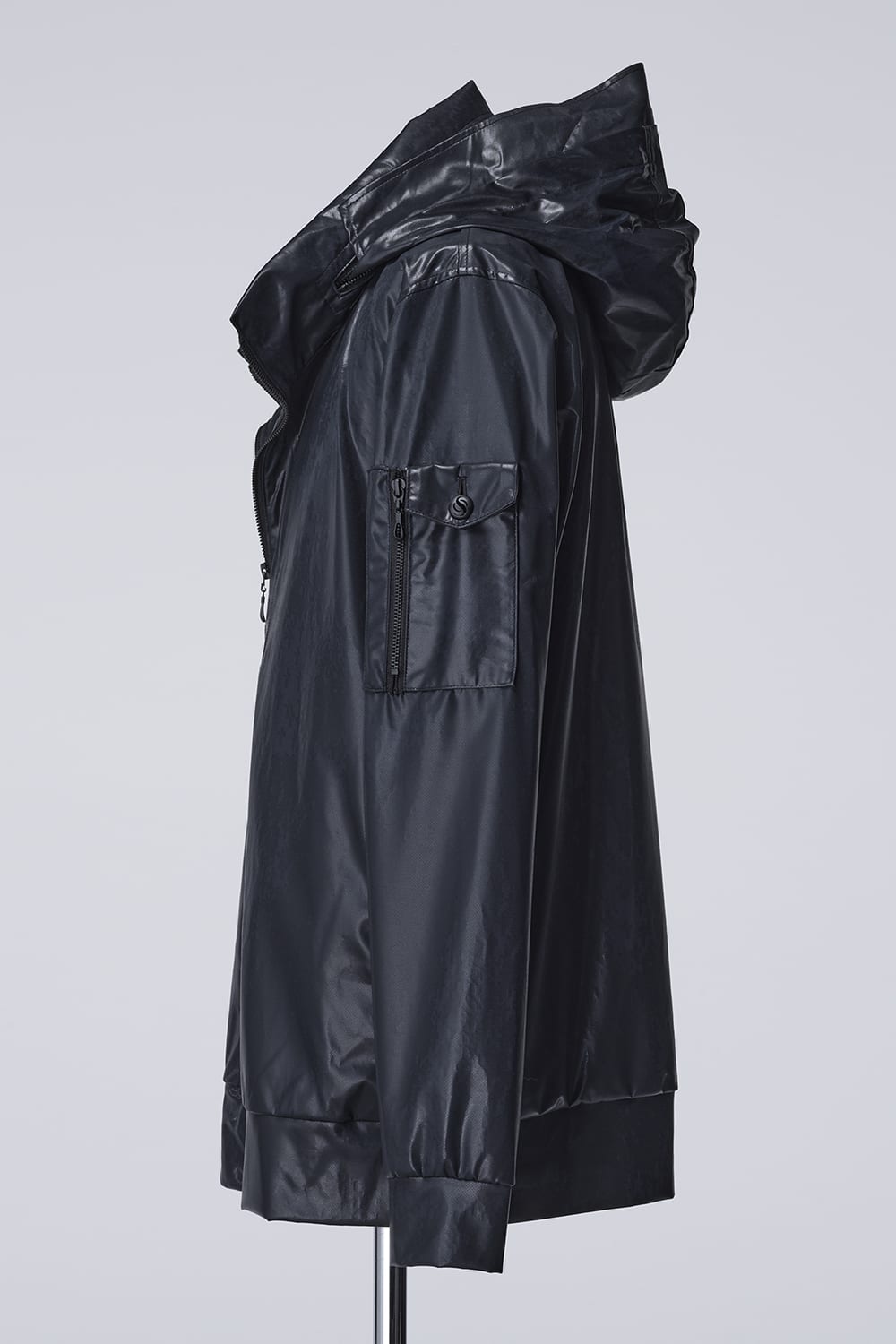 Cross Dot Wet Print Stand Collar Zip Blouson