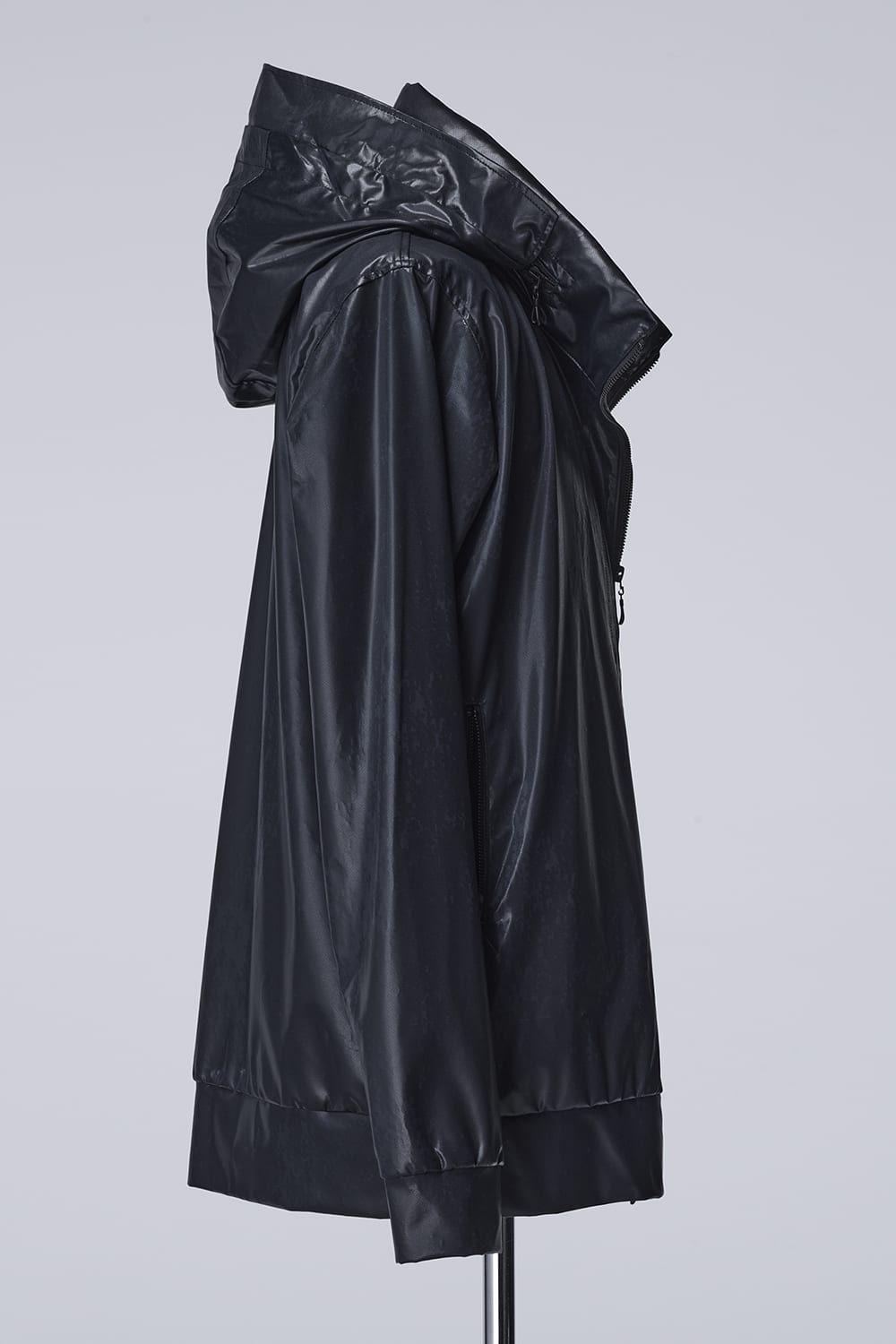 Cross Dot Wet Print Stand Collar Zip Blouson