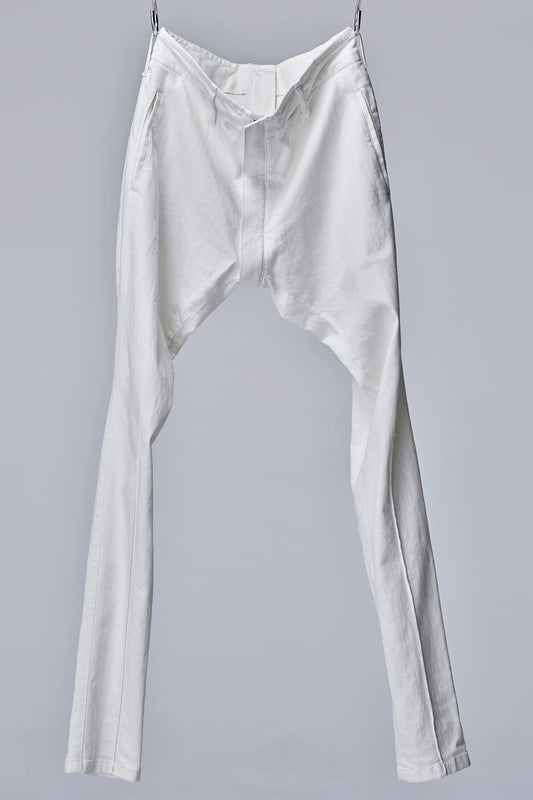 Organic Denim Darts Saruel Pants White