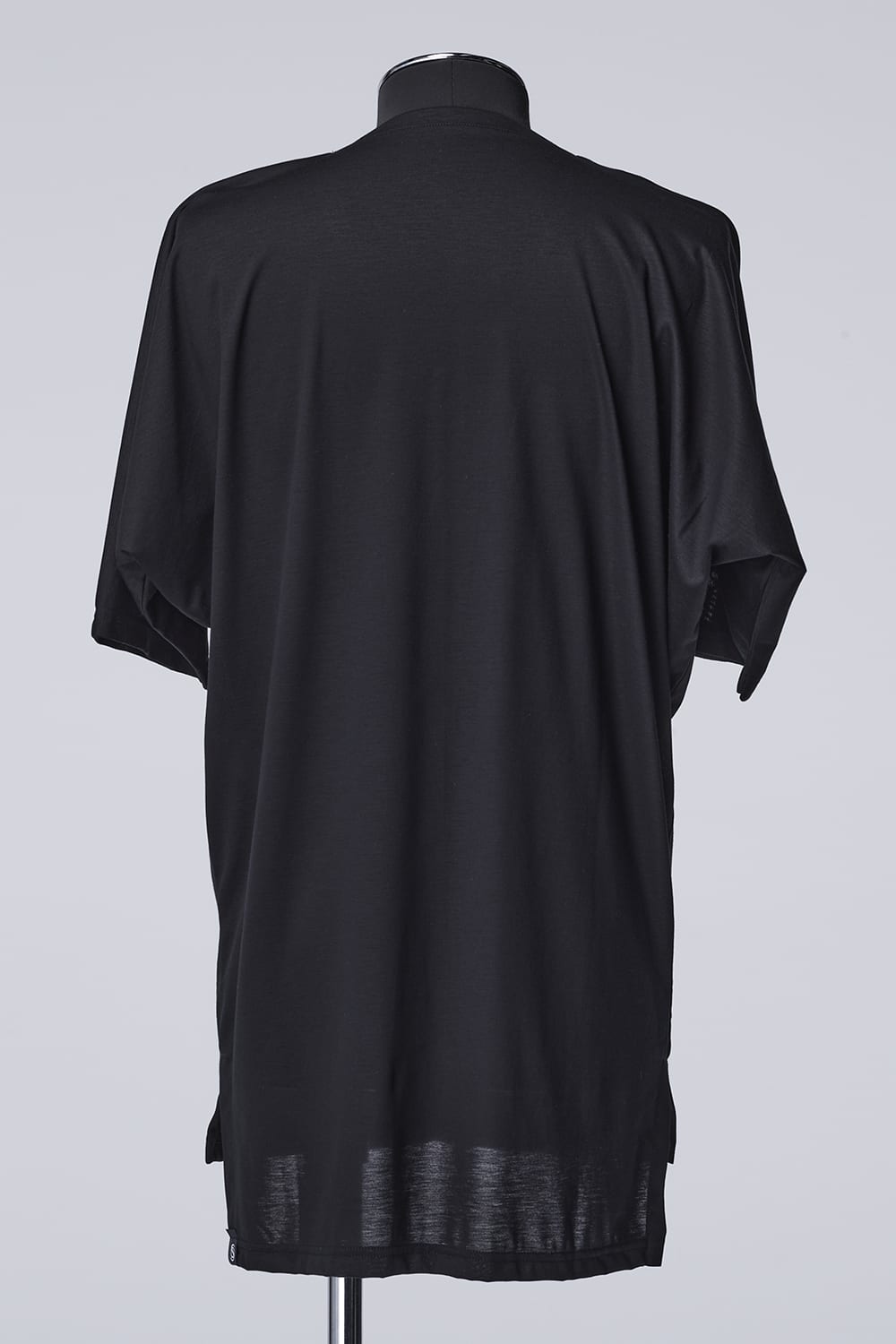 Viscose Organic Frill V Dolman T-Shirt Black