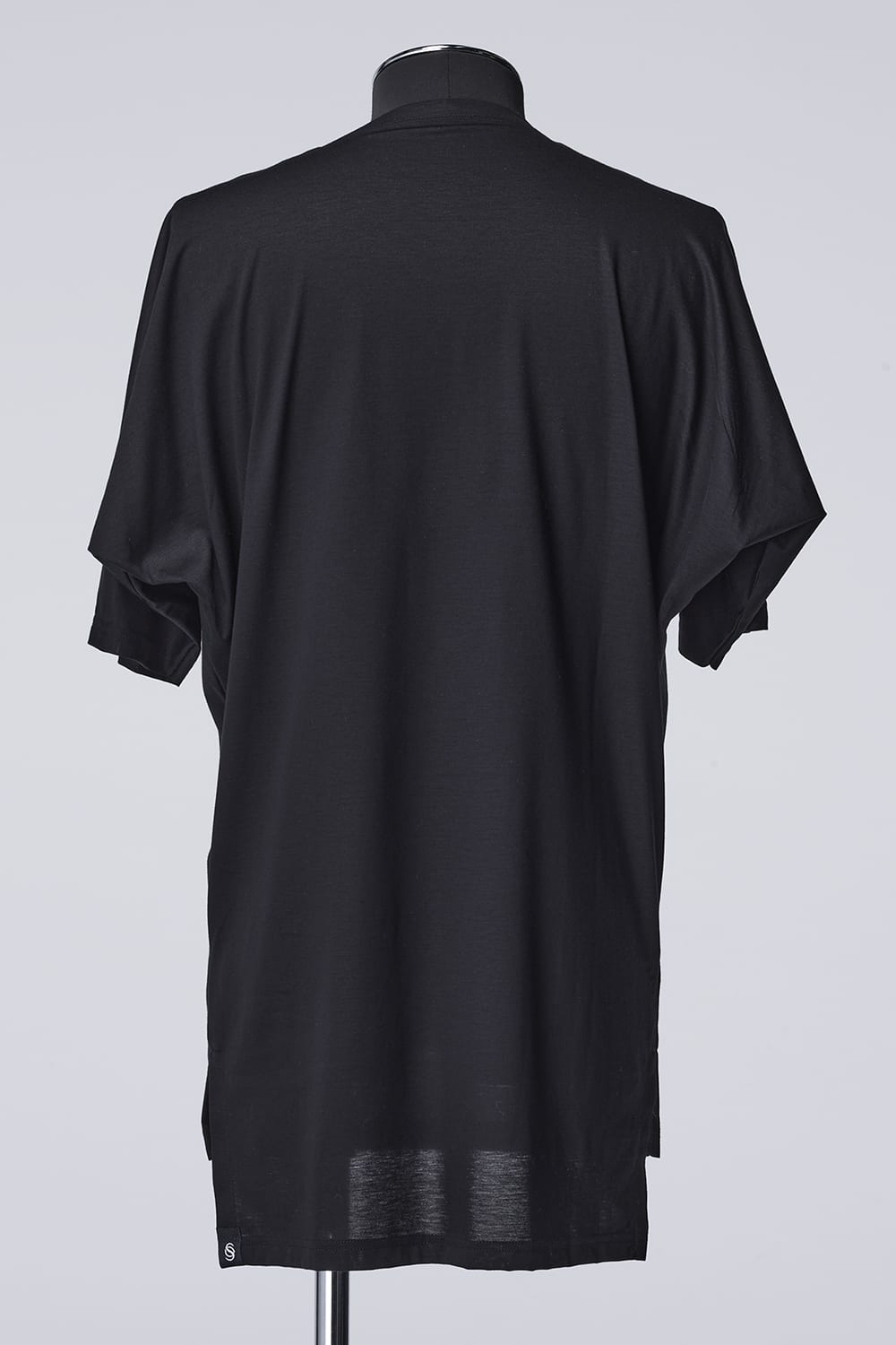 Viscose Organic Vneck Dolman T-Shirt Black