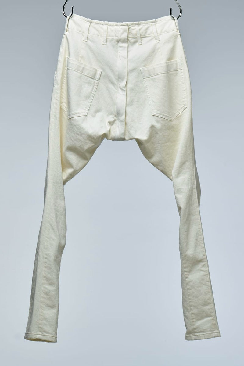 Organic Denim Darts SaruelPants White