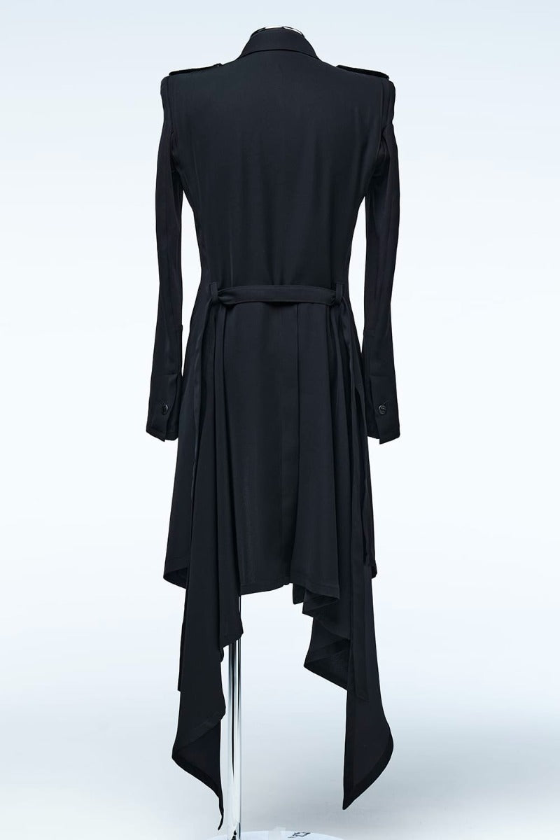 Fish Leather Lapel Flare Jacket