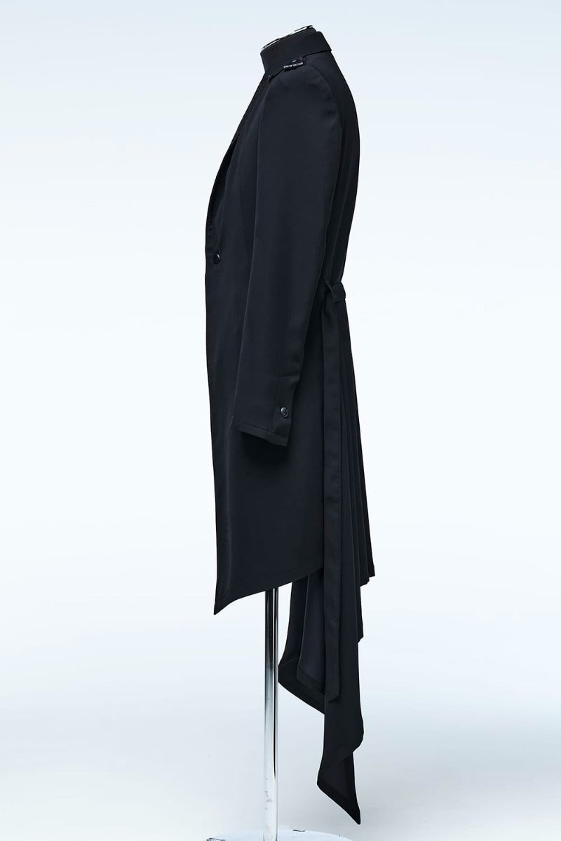 Fish Leather Lapel Flare Jacket