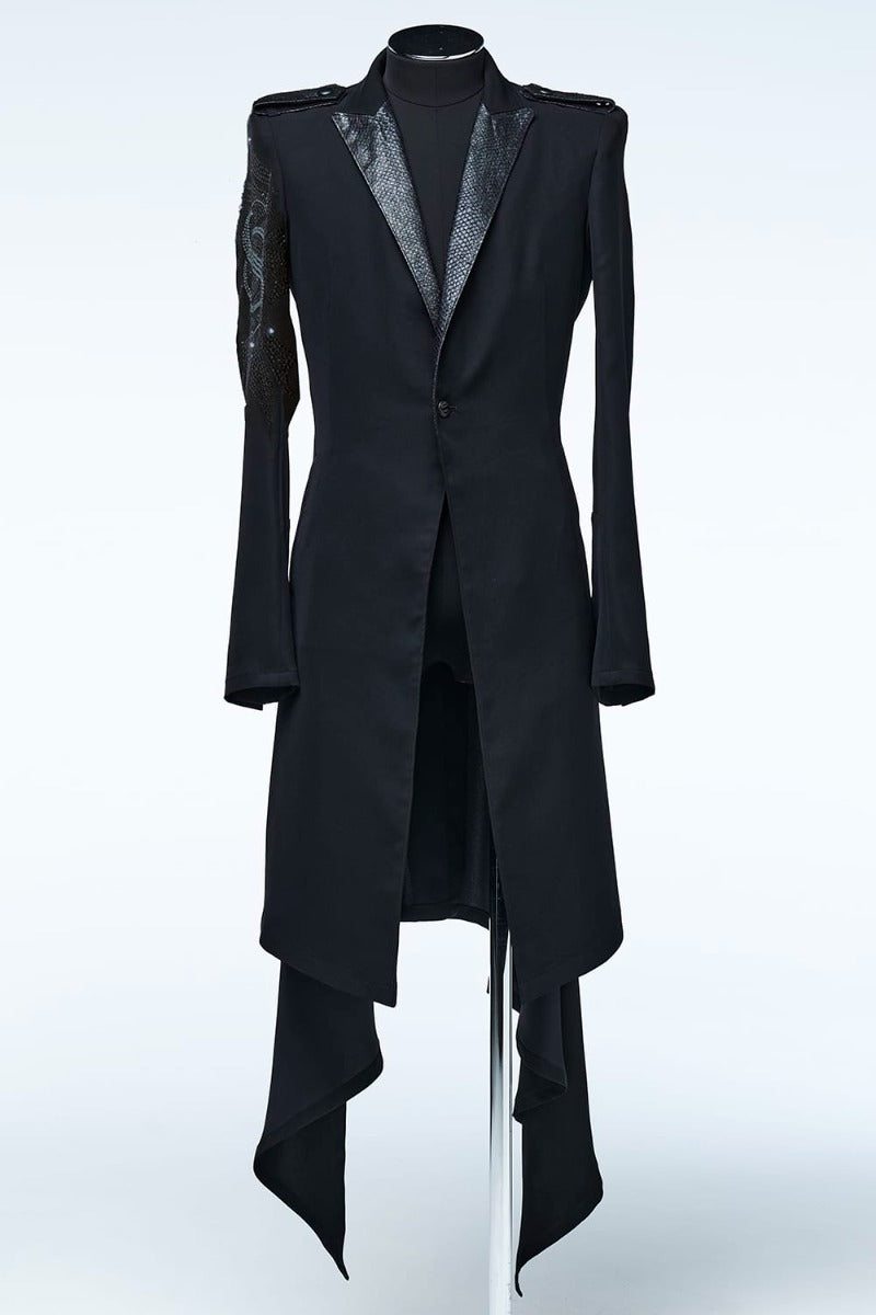 Fish Leather Lapel Flare Jacket SWR