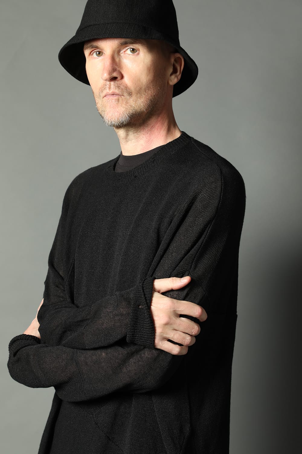 Knit long sleeve linen nylon combination